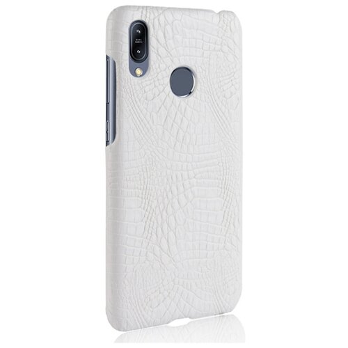 фото Чехол-панель mypads для samsung galaxy a50 sm-a505f (2019) тонкий задний бампер на пластиковой основе с отделкой под кожу крокодила белый