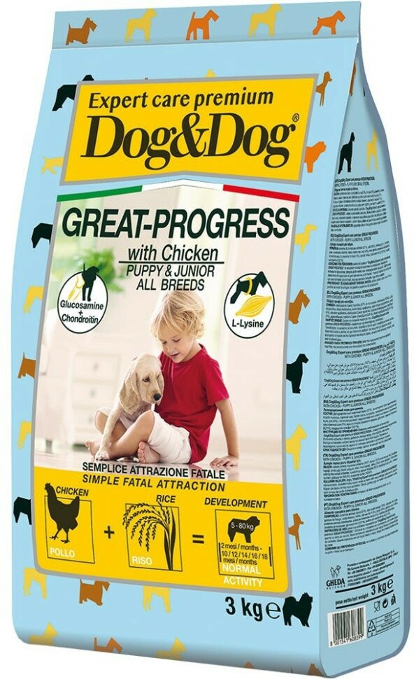 Dog&Dog Expert Premium Great-Progress сухой корм для щенков с курицей - 3 кг