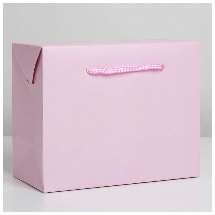 Дарите Счастье Пакет — коробка «Розовый», 23 × 18 × 11 см