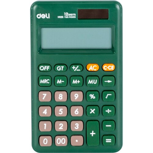 Калькулятор карманный Deli EM120GREEN зеленый 12-разр. калькулятор карманный casio hl 820lv bk w gp черный 8 разр