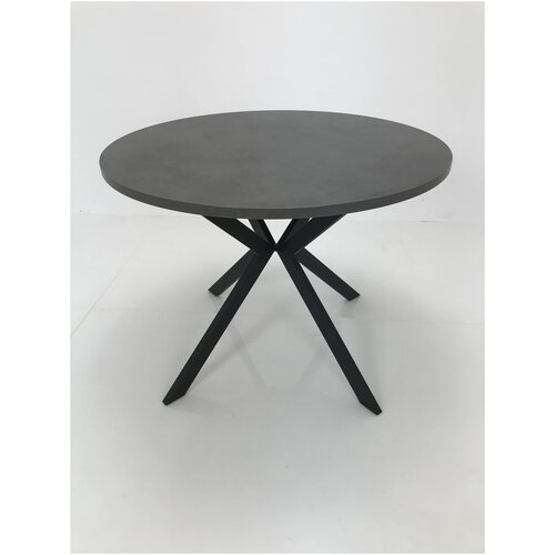Стол Юпитер/ круглый Д100/ Бетон Темный / черный каркас
