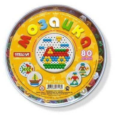 фото Стеллар Мозаика 80 фишек (круглая коробка)