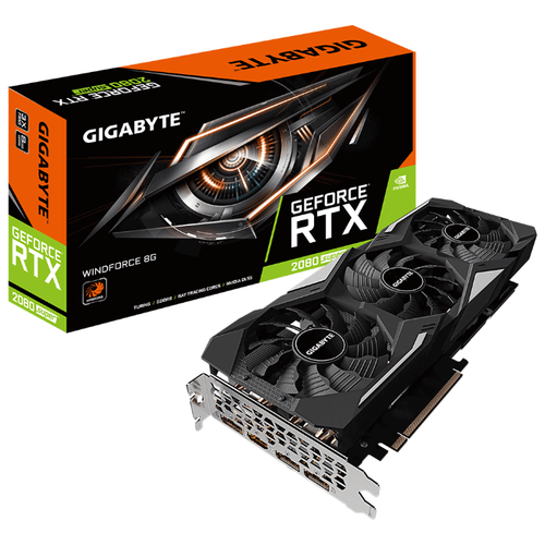 фото Видеокарта gigabyte geforce rtx 2080 super 1815mhz pci-e 3.0 8192mb 15500mhz 256 bit hdmi 3xdisplayport hdcp windforce retail