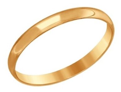 Кольцо обручальное SOKOLOV красное золото, 585 проба, размер 23.5