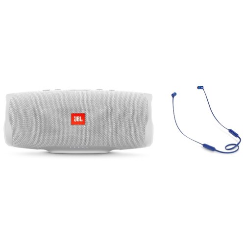 фото Портативная акустика JBL Charge 4 + наушники T110BT white