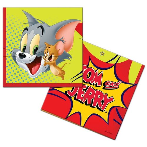 Салфетки бумажные ND Play Tom&Jerry трехслойные, 12 штук