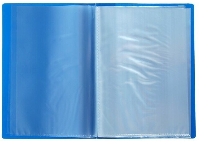 Calligrata Папка с 20 вкладышами А5, 500 мкм, Calligrata, 9 мм, синяя - фотография № 4