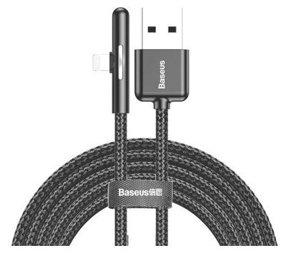 Кабель USB BASEUS Iridescent Lamp, USB - Lightning, 1.5А, 2 м, черный, игровой