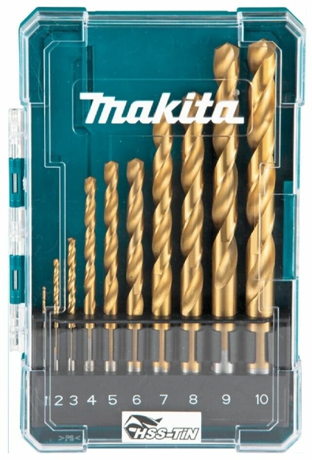 Набор сверл по металлу Makita D-72849 HSS-TiN Economy 10 шт.