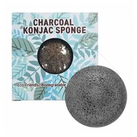 Очищающий спонж конняку с древесным углем Trimay Charcoal Konjac Sponge