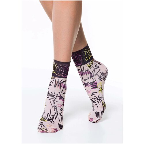 Женские носки Conte укороченные, 70 den, размер 23-25, мультиколор