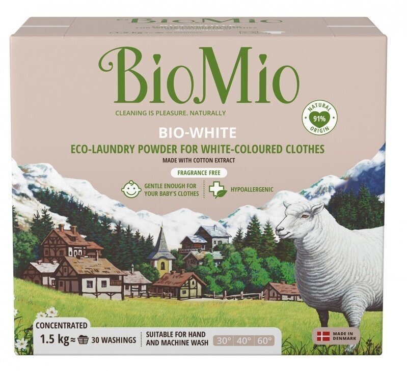 Стиральный порошок BioMio Bio-white, для белого белья, без запаха, концентрат, 1,5 кг
