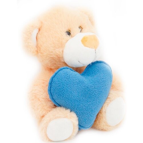 Мягкая игрушка Медвежонок 20/25 см с голубым флисовым сердцем 0913120-60 в Екатеринбурге