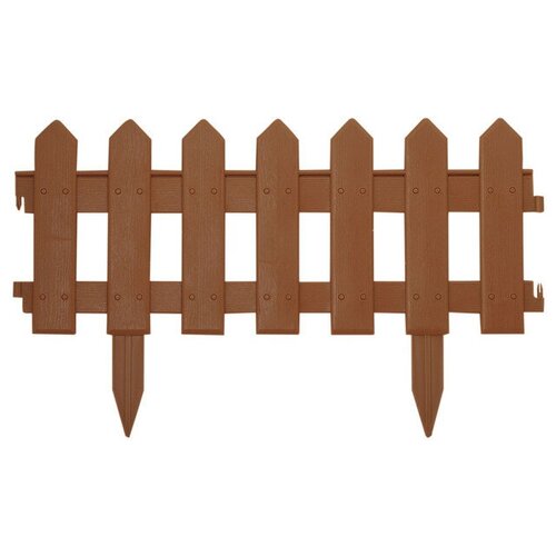 Ограждение садовое палисадник 19м 20см 4шт пластик коричневый 1299₽