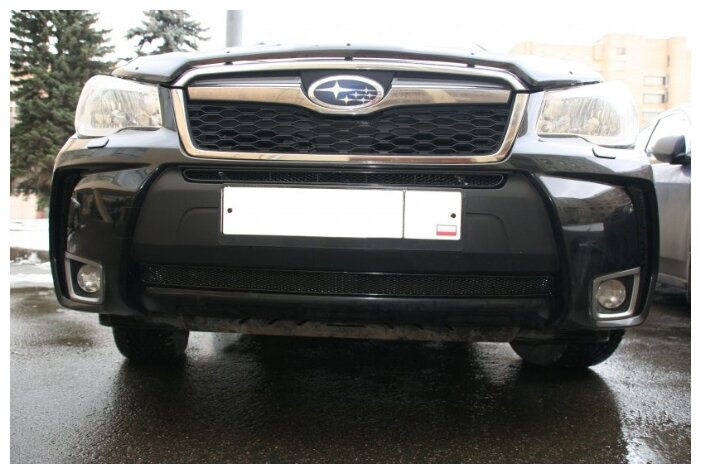 Сетка на бампер внешняя для SUBARU Forester 2,5i-S, 2,0XT 2013-2015, 2 шт, черн, 15 мм / Субару Форестер