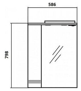 Шкаф зеркальный Акватон Онда, левый, со светильником, белый глянцевый - фото №7