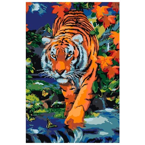 Картина по номерам Тигр в джунглях, 40x60 см картина по номерам t468 тигр в цветах 40x60