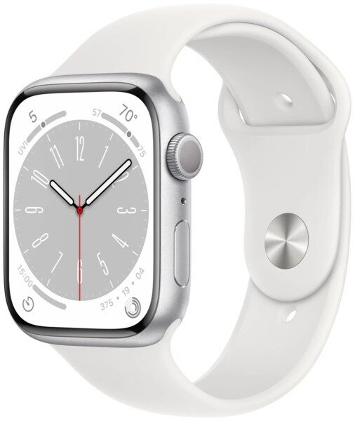 Умные часы Apple Watch Series 8 41 мм Aluminium Case, silver/white Sport Band (размер M/L)