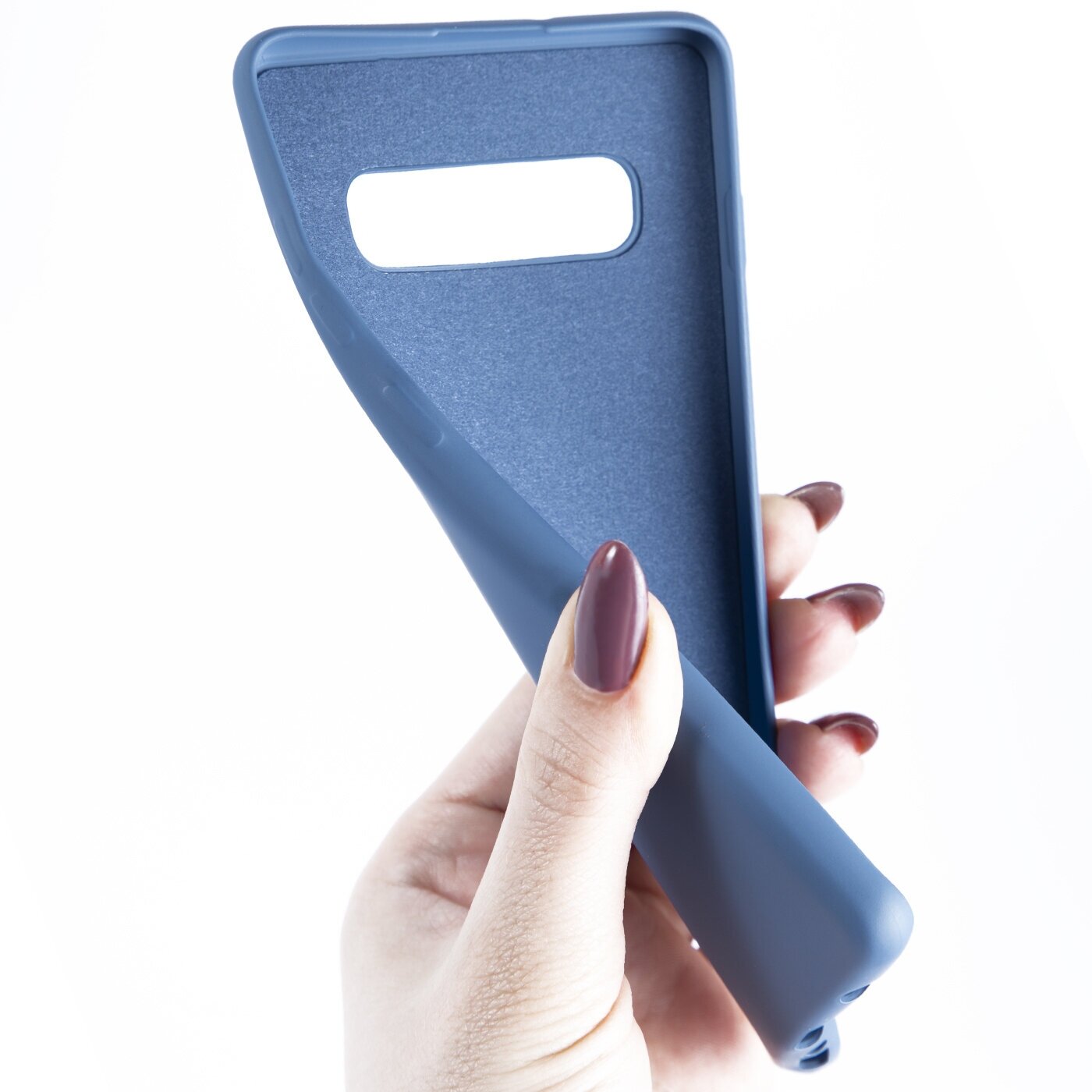 Чехол защитный mObility софт тач для Samsung Galaxy S10 Plus (синий) УТ000020598 - фото №6