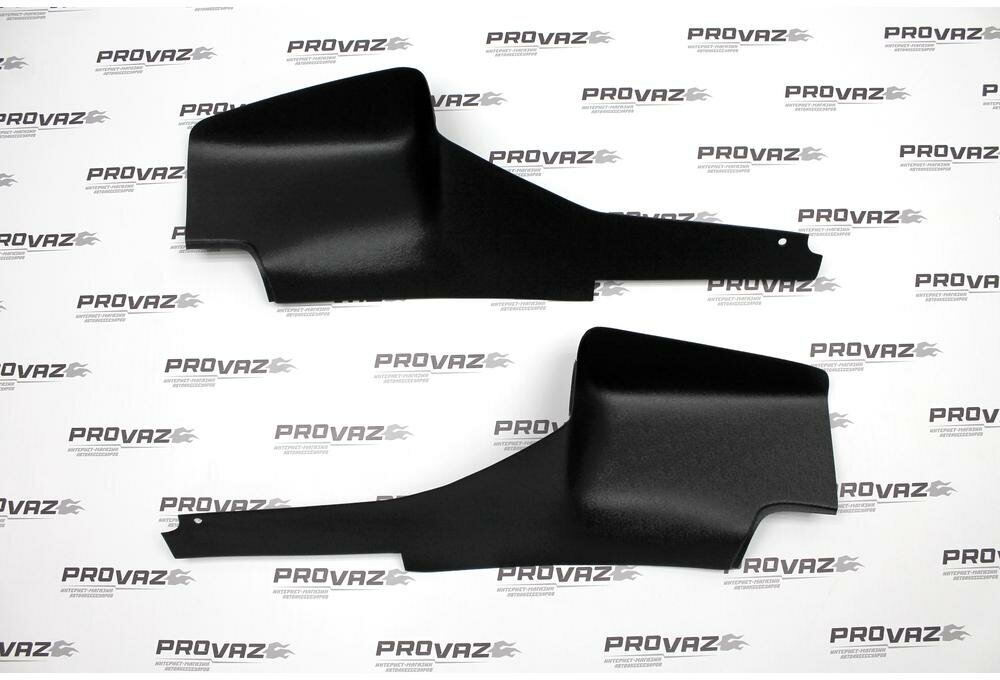 фото Накладки на ковролин порогов для Renault Logan / Рено Логан 2014-2021 автомобильный молдинг с липучкой, задние чехлы