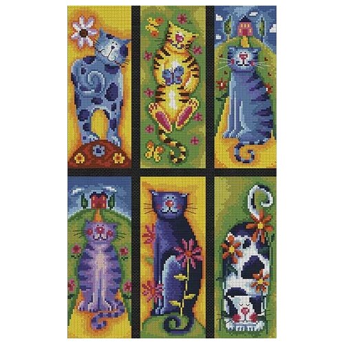 фото Набор коллекция кошек вышивка крестом 37х48 белоснежка 922-14