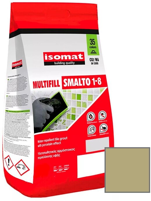 Затирка полимерцементная Isomat Multifill Smalto 1-8 11 Слоновая кость 2 кг - фотография № 1