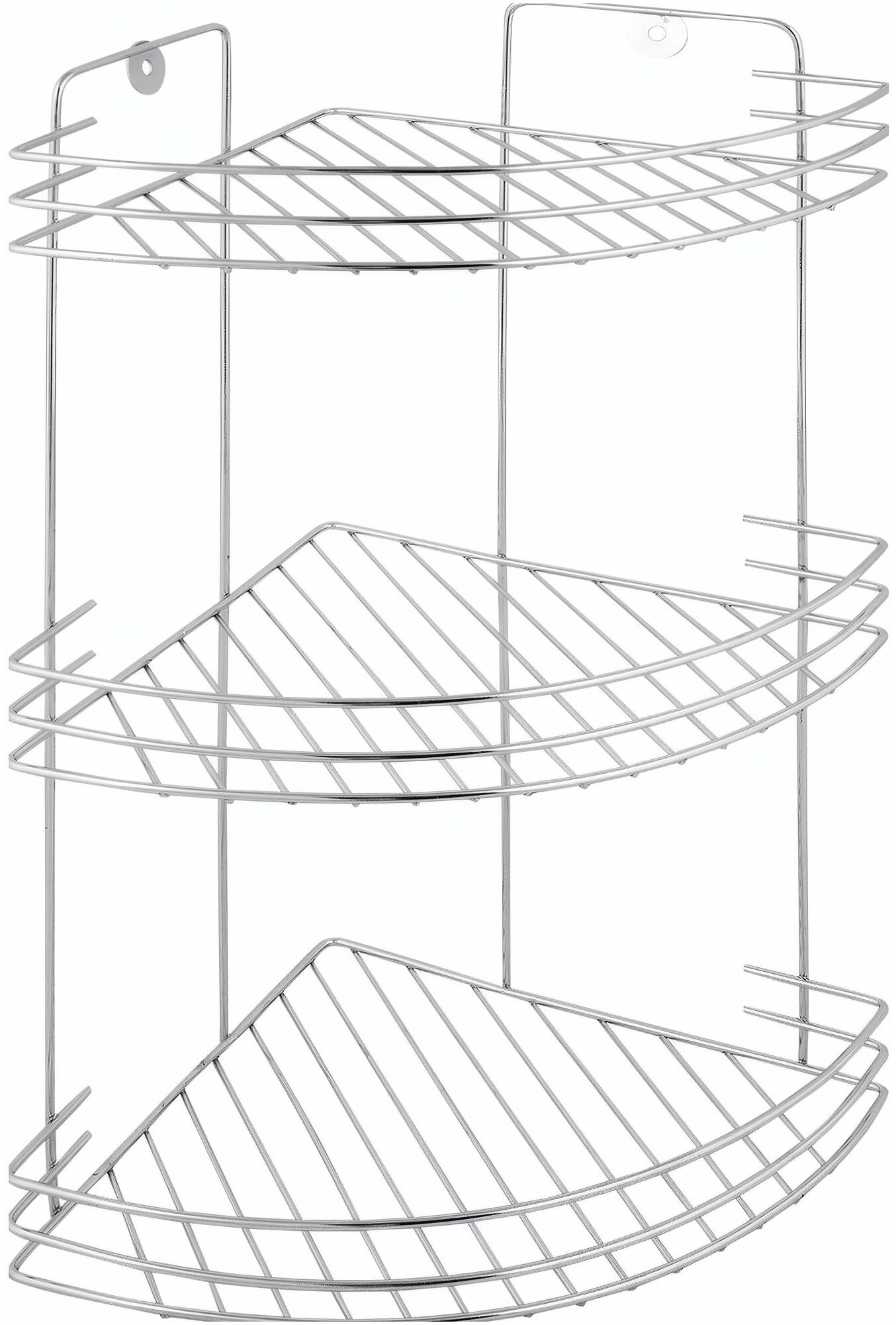 Полка трёхъярусная угловая для ванной комнаты душа бани сауны серебристая (19 x 40 x 185). Удобная подставка для хранения гигиенических принадле