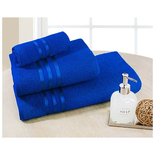 фото Доми набор из 3-х полотенец harmonika цвет: синий 33х50 см, 50х80 см, 70х130 см dome