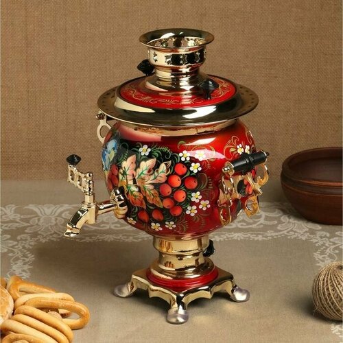 Самовар Рябина овал 3 л электрический 35624₽