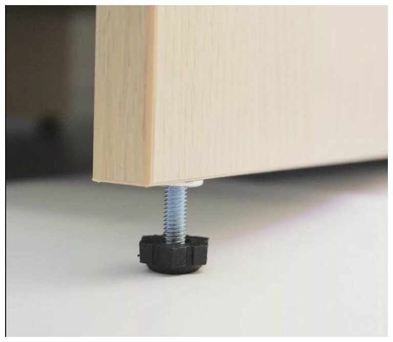 Подпятник регулируемый / опора мебельная / ножка мебельная регулируемая винтовая M6 белая + муфта (комплект 10 шт.) - фотография № 2