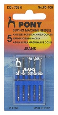 51009 Иглы машинные для джинсовой ткани № 90-100, 5 шт PONY - фотография № 4