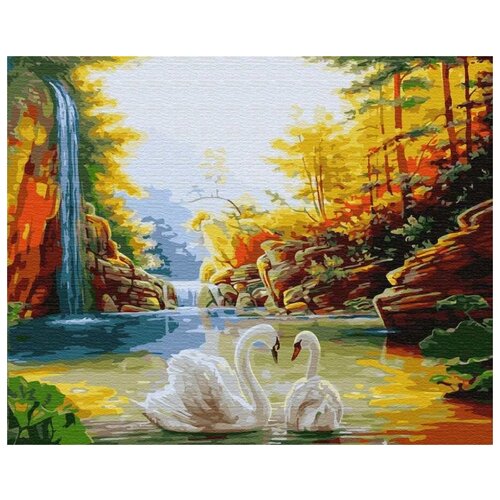 Картина по номерам Лебеди осенью, 40x50 см картина маслом осенью мифтахов