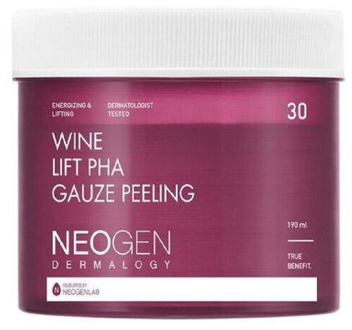 Винные пилинг-пэды с комплексом кислот Neogen Dermalogy Wine Lift PHA Gauze Peeling 30шт120