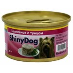 Влажный корм для собак Gimborn ShinyDog консервы. Цыпленок с тунцом (0.085 кг) 1 шт. 85г - изображение