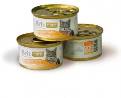 Brit Консервы для кошек Тунец морковь и горошек (Tuna Carrot Pea) 100062 | Tuna Carrot Pea 008 кг (7 шт)