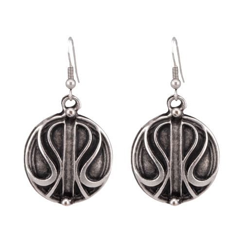 фото Серьги бижутерные восток (замок-крючок, бижутерный сплав, серебристый) 1-56139 otokodesign