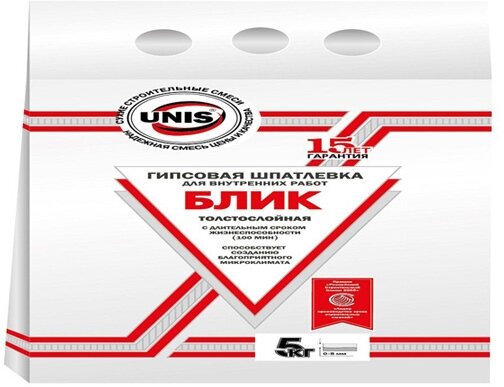 Шпатлевка гипсовая UNIS Блик 5кг, арт. BLIK-5