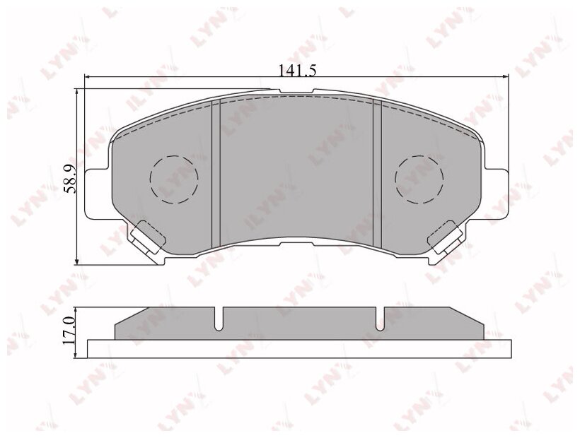 Колодки тормозные дисковые перед LYNXauto BD-5711