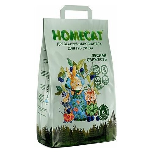 HOMEPET 2 кг лесная свежесть древесный наполнитель для грызунов 1х6 (2 шт)