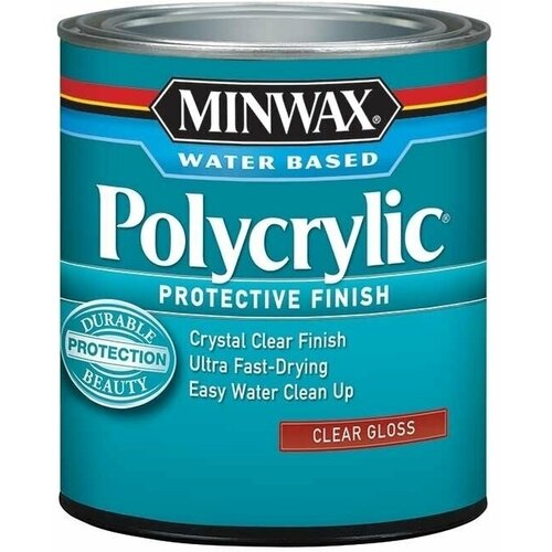 Полиуретановый лак на водной основе Minwax Polycrylic Protective Finish 946 мл Полуматовый 63333