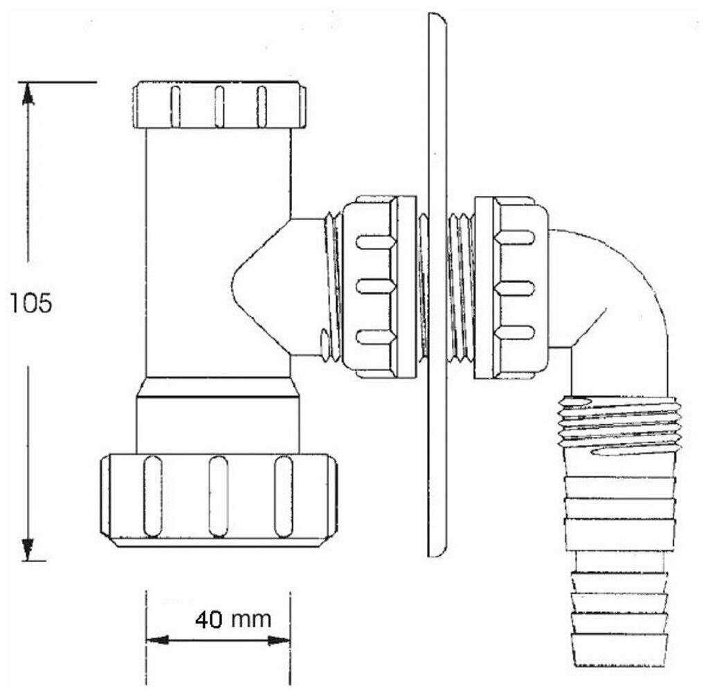 HC14WM40 Адаптер для подключения слива бытовой техники - фотография № 2