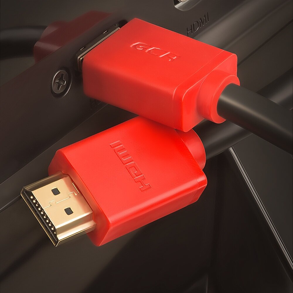 Кабель GCR HDMI - HDMI (GCR-HM401), 0.3 м, красный - фотография № 5