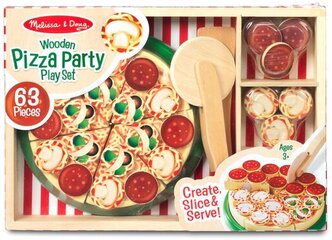 Набор продуктов с посудой Melissa & Doug Pizza Party 167 разноцветный