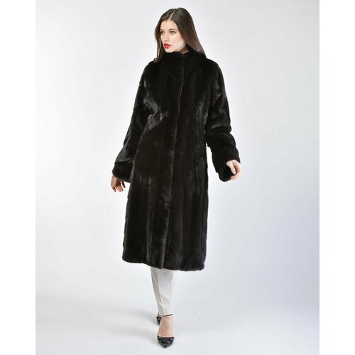 Пальто Manakas Frankfurt, норка, силуэт прямой, размер 40, черный