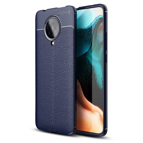 фото Силиконовый чехол накладка для xiaomi poco f2 pro/redmi k30 с текстурой кожи синий 100gadgets