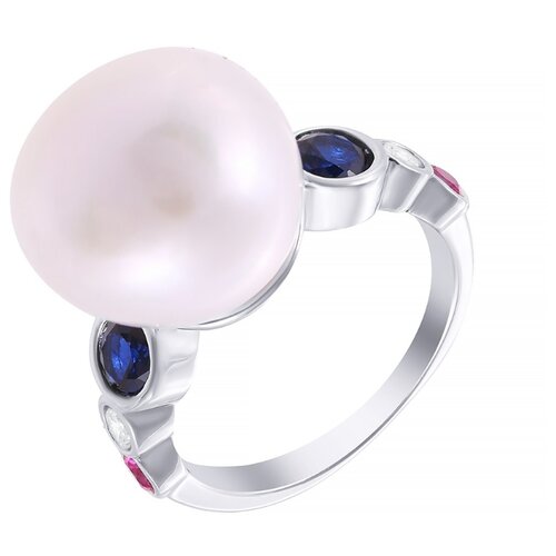 фото Кольца джей ви серебряное кольцо с жемчугом, кубическим цирконием