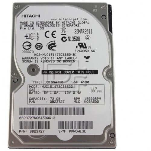 Жесткий диск Hitachi HUC151473CSS600 73Gb SAS 25 HDD 2948000₽