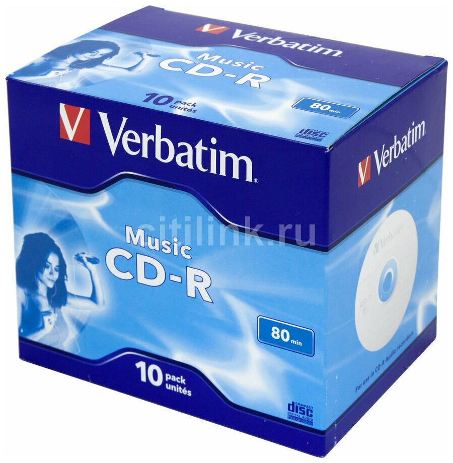 Оптический диск CD-R VERBATIM 700МБ 16x, 10шт, jewel case [43365]