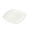 Набор тарелок одноразовых квадратных плоских, белые, 6 штук (18 см) - изображение