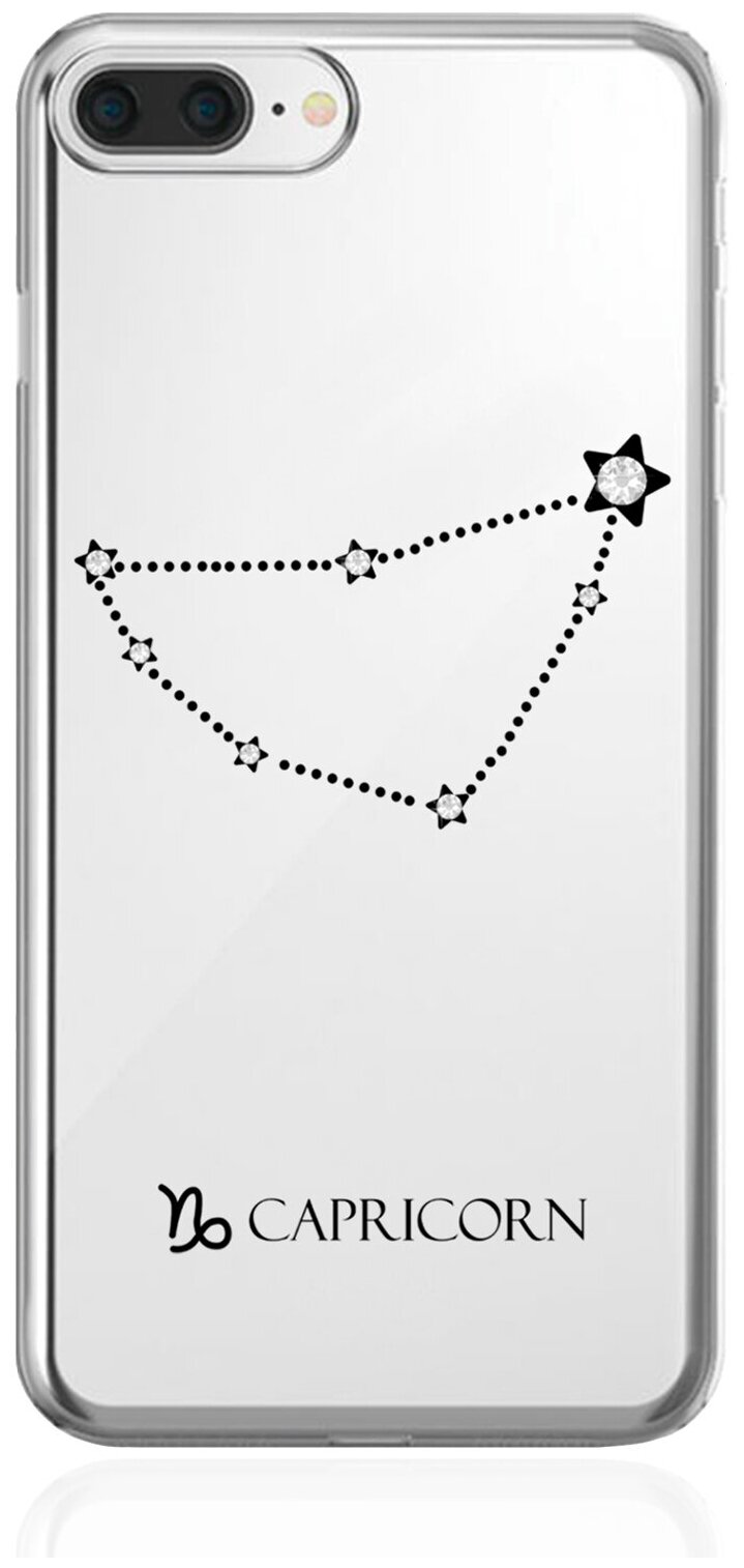 Прозрачный силиконовый чехол с кристаллами Lux для iPhone 7/8 Plus Знак зодиака Козерог Capricorn для Айфон 7/8 Плюс